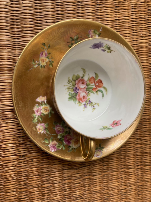 Tazza e piattino in porcellana