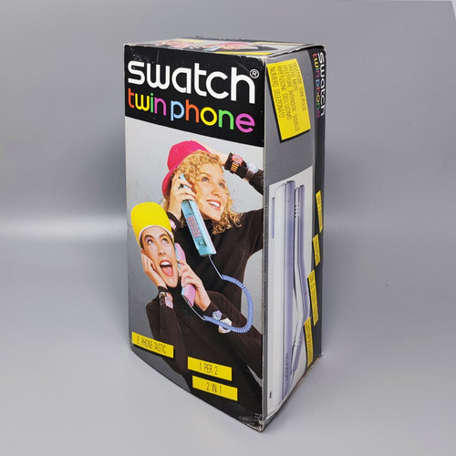 1980 Wunderschöne Swatch Twin Phone "Puzzle" mit der Originalbox. Memphis-Stil