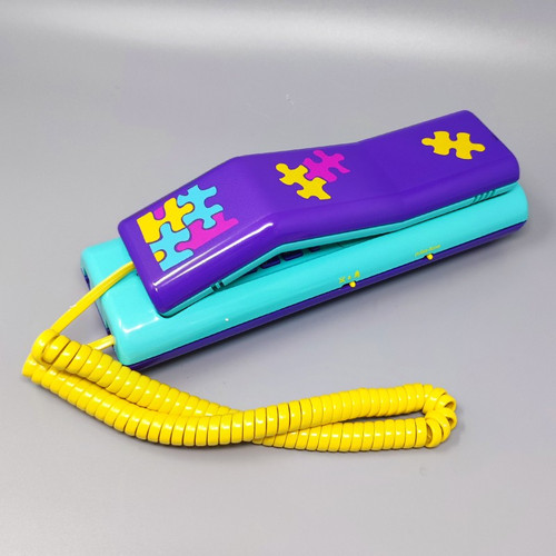 1980 Wunderschöne Swatch Twin Phone "Puzzle" mit der Originalbox. Memphis-Stil