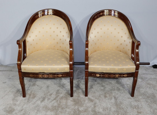 Paire de Bergères en Palissandre, époque Charles X – Début XIXe