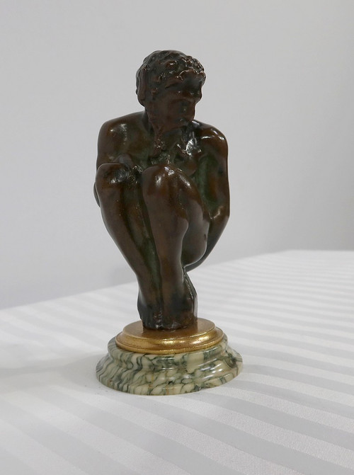 Bronzo "L'uomo accovacciato" - Fine XIX secolo