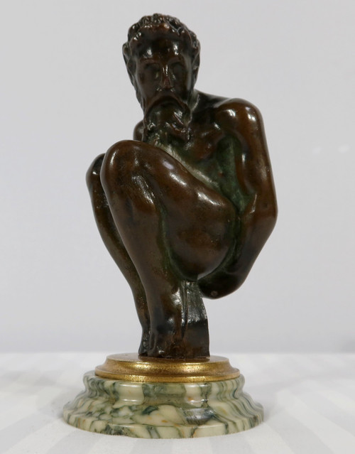 Bronzo "L'uomo accovacciato" - Fine XIX secolo