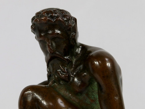 Bronzo "L'uomo accovacciato" - Fine XIX secolo