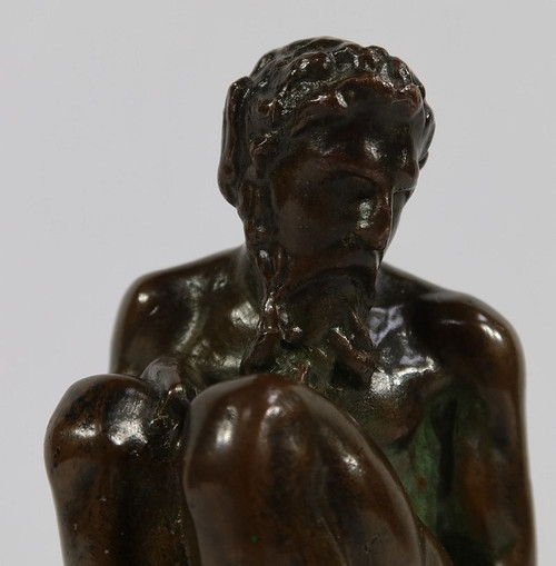 Bronzo "L'uomo accovacciato" - Fine XIX secolo