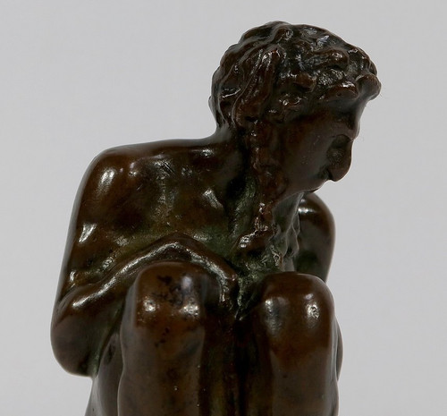 Bronzo "L'uomo accovacciato" - Fine XIX secolo