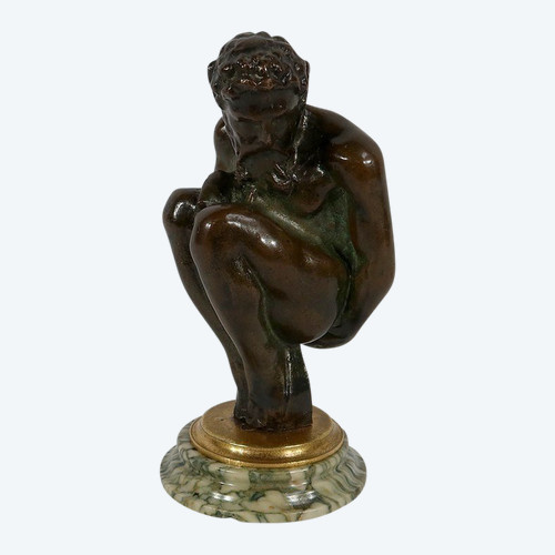 Bronzo "L'uomo accovacciato" - Fine XIX secolo