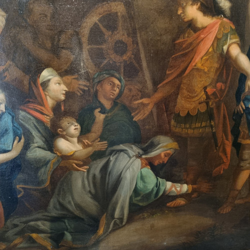 Alexander in the tent of Darius, large 17th-century HST. Follower of Charles le Brun.