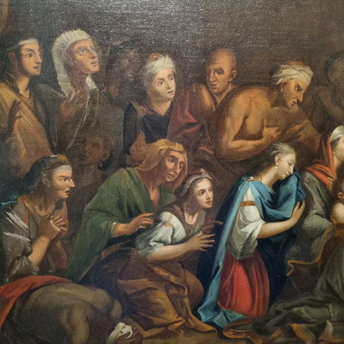 Alexander in the tent of Darius, large 17th-century HST. Follower of Charles le Brun.