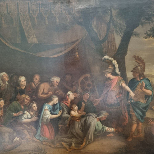 Alexander in the tent of Darius, large 17th-century HST. Follower of Charles le Brun.