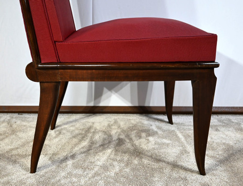 Suite de 8 Chaises en Hêtre Massif, attribuée à J.Leleu, Art Déco – 1940
