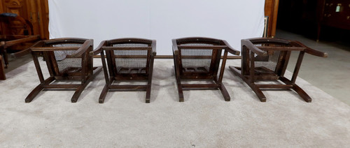 Suite de 4 chaises en chêne massif – 2ème moitié XIXe