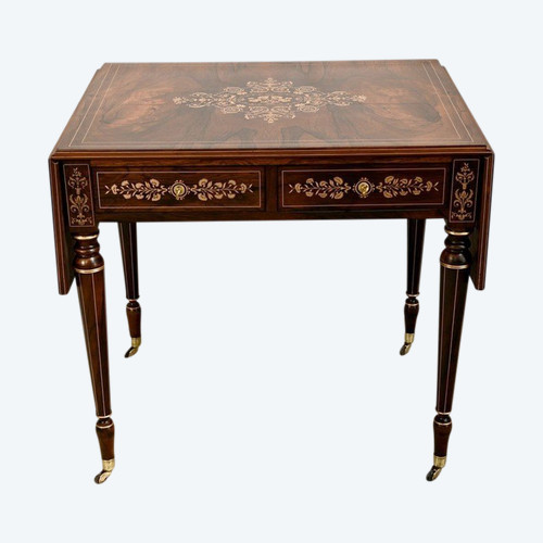 Rosewood table, Louis XVI style, Napoleon III period - Mid-19th century