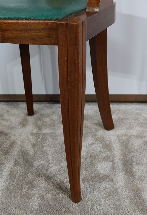 Suite of 8 Solid Walnut Gondola Chairs, Art Deco - 1930