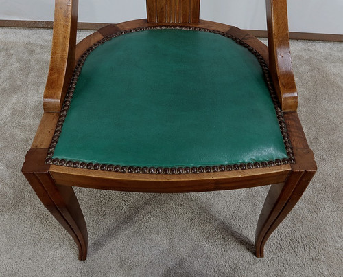 Suite of 8 Solid Walnut Gondola Chairs, Art Deco - 1930
