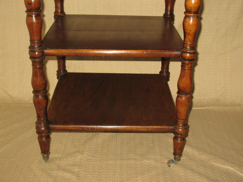 Walnut refreshment table with marble top 19th century Restoration period