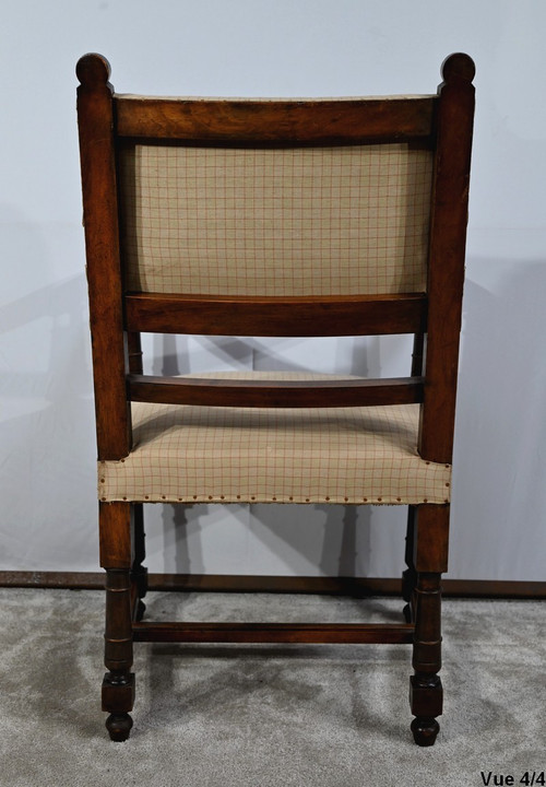 Poltrona in noce, detta Bout de Table, stile rinascimentale - Fine XIX secolo