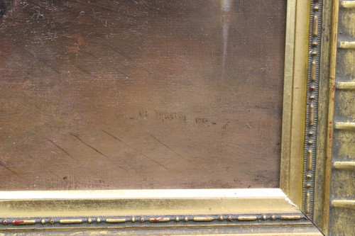 Öl Auf Leinwand Frau Mit Brief Von Alfred Martin Datiert 1904