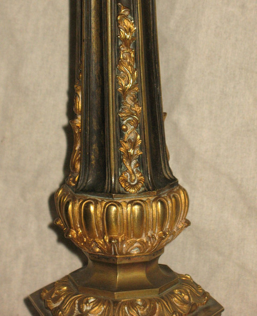 Lampada tipo Carcel in bronzo XIX secolo Periodo della Restaurazione