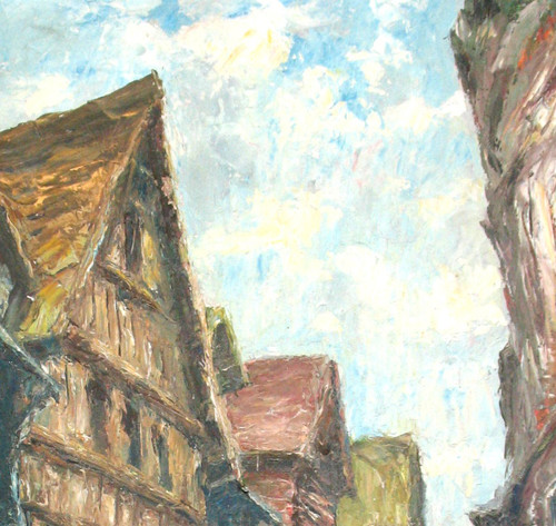 Olio su tavola Rue de Rouen - Gaston Laborde