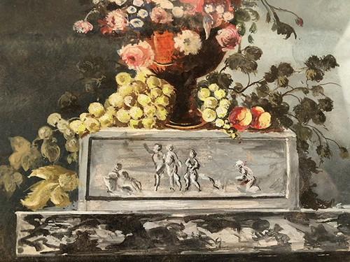 Bouquet de fleurs, aquarelle encadrée