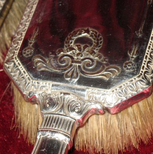 Set da toilette in cristallo e argento di Christofle, XIX secolo, 8 pezzi