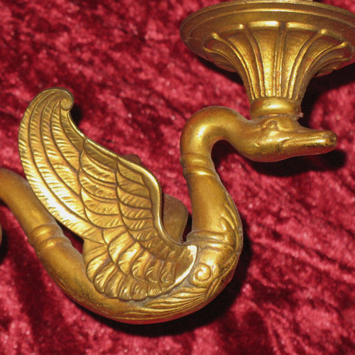 Pair of Empire-style bronze sconces
