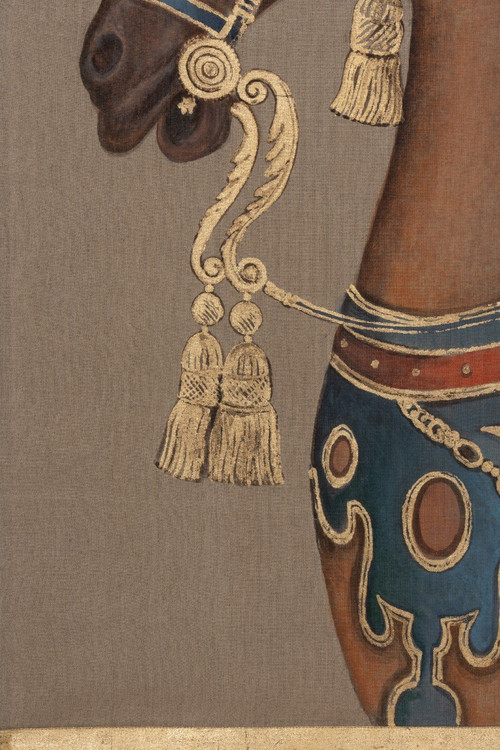 Toile Peinte Représentant Un Cheval, Travail Contemporain, LS5690585B