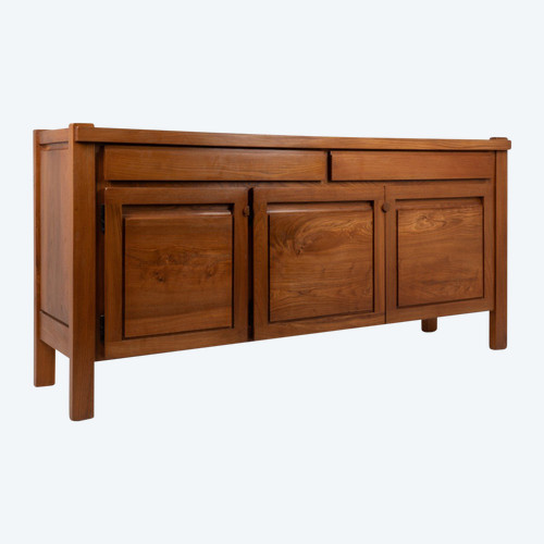 Maison Seltz, Buffet En Orme Massif Blond, Années 1960, LS56182509B