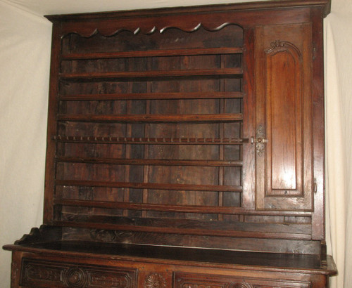 Buffet vaisselier 2 corps en chêne époque 18ème