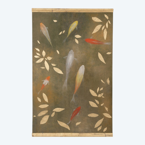 Leinwandbild, Koi-Karpfen, Zeitgenössische Arbeit, LS5648675C