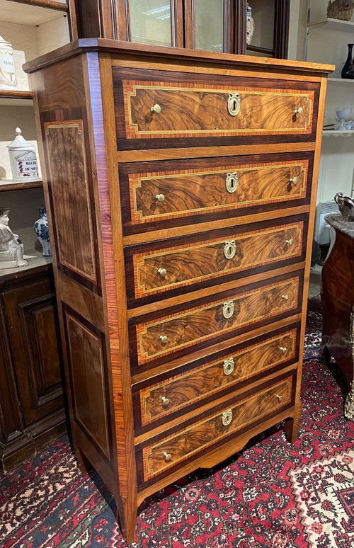 Chiffonnier in legno pregiato Luigi XVI Inizio XIX secolo