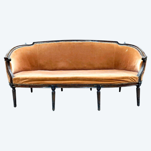 Transition Period Trash Bench In Walnut XVIIIth Velvet