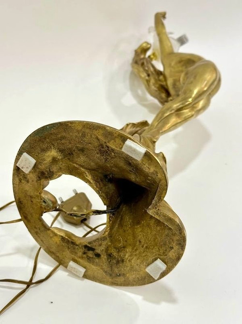 Lampada in bronzo "Ninfa Art Nouveau"