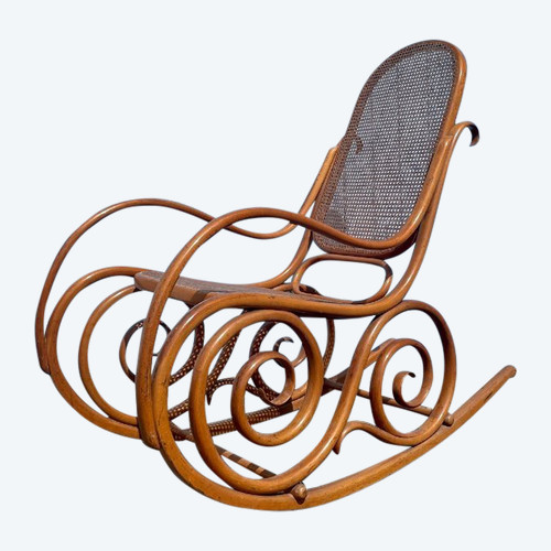 Rocking Chair, Fauteuil à Bascule Dans Le Goût De Thonet, Début XXe Siècle