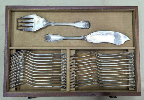Servizio Di Posate In Metallo Argentato Nella Sua Scatola Maison Morlot