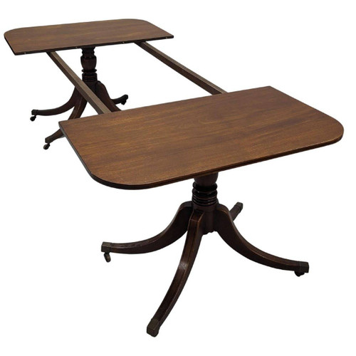 English Rectangle Table In Mahogany With Extensions That Can Make A Pair Of Consoles XIXth Century