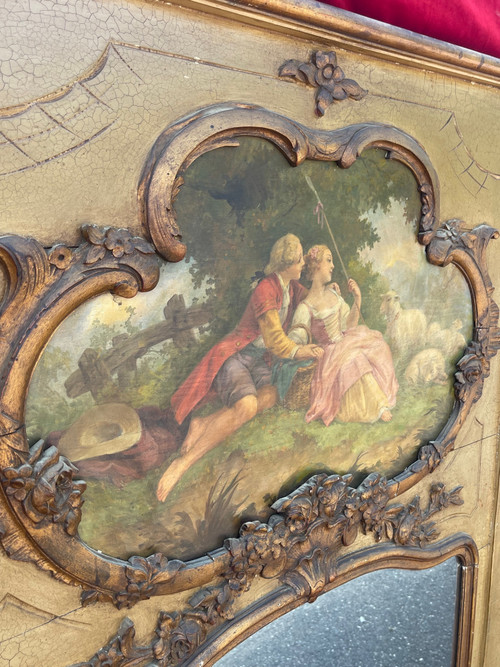TRUMEAU MIROIR STYLE LOUIS XV