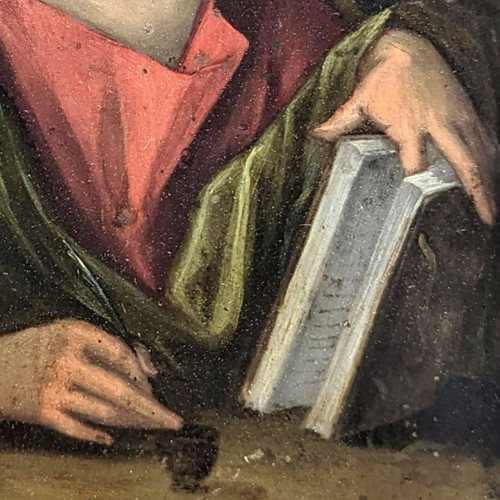 Malerei auf Kupfer XVII Porträts von Saint Marc und Sainte Loannes