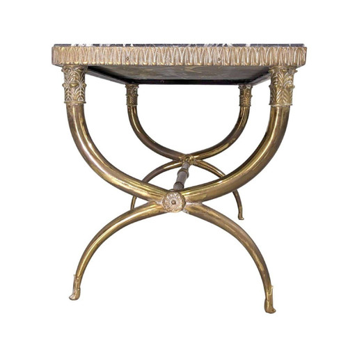Table Basse  1940 En Bronze Dessus Marbre