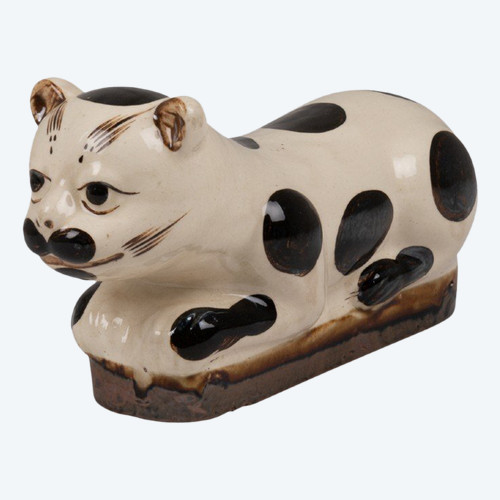 White And Black Ceramic Cat, Circa 1900, LS5559209E