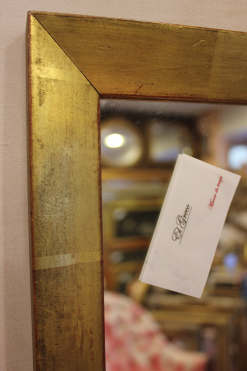 rectangle gold leaf mirror 42 x 49 cm
