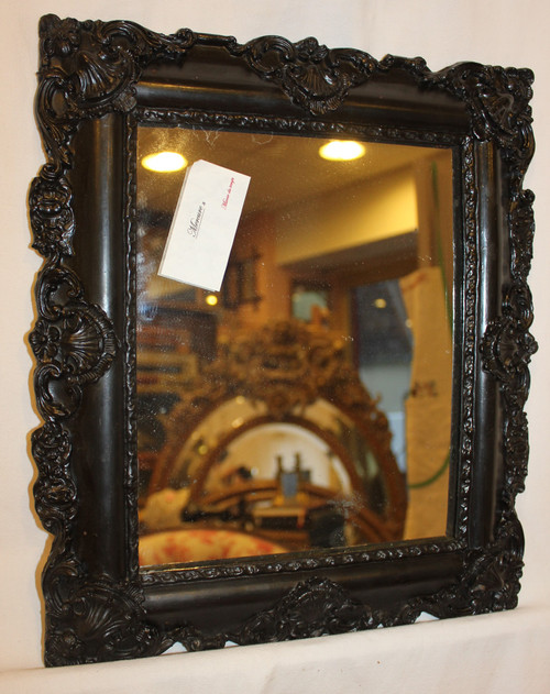 small Napoleon III mirror, mercury glass 34 x 38 cm