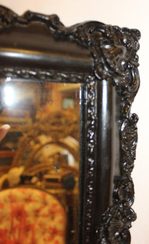 small Napoleon III mirror, mercury glass 34 x 38 cm