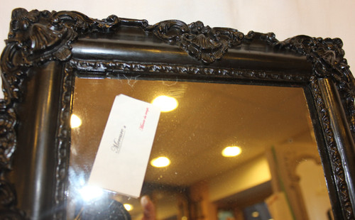 small Napoleon III mirror, mercury glass 34 x 38 cm