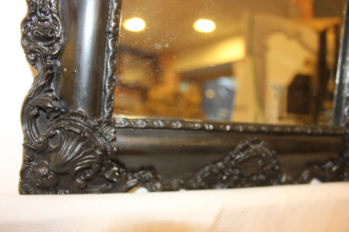 small Napoleon III mirror, mercury glass 34 x 38 cm