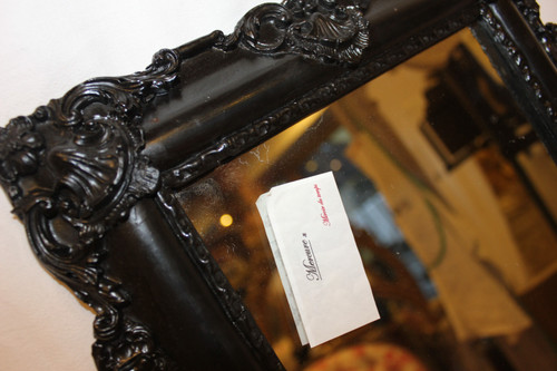 small Napoleon III mirror, mercury glass 34 x 38 cm