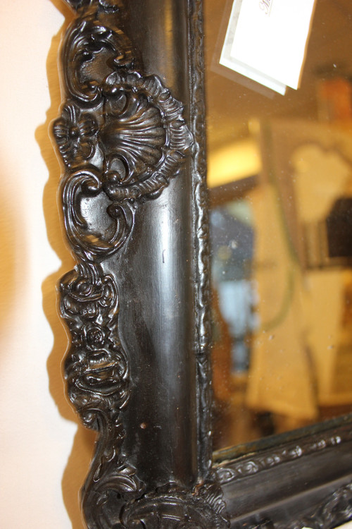 small Napoleon III mirror, mercury glass 34 x 38 cm