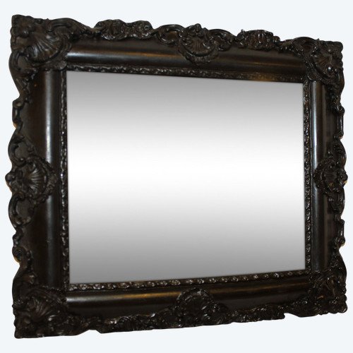 small Napoleon III mirror, mercury glass 34 x 38 cm