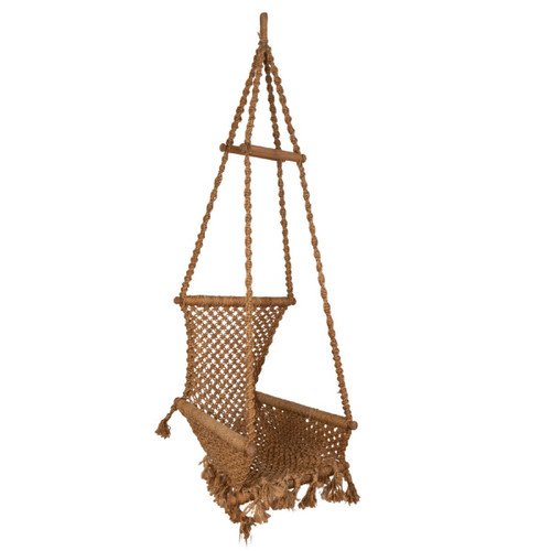 Poltrona sospesa in legno e corda, anni '70, LS5269425D