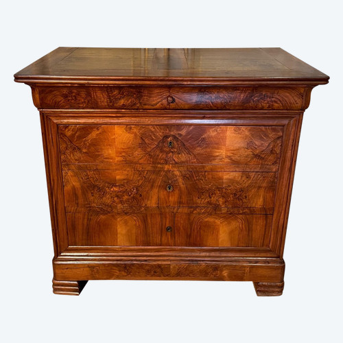 Petite Commode Louis Philippe En Noyer 19 Eme